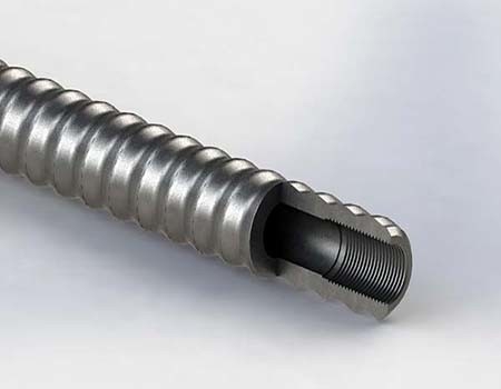 가득 찬 나선부 철제 중공 앵커 바는 록볼트 (rock bolt)을 꿰뚫는 50 Mm 본인을 막대를 답니다